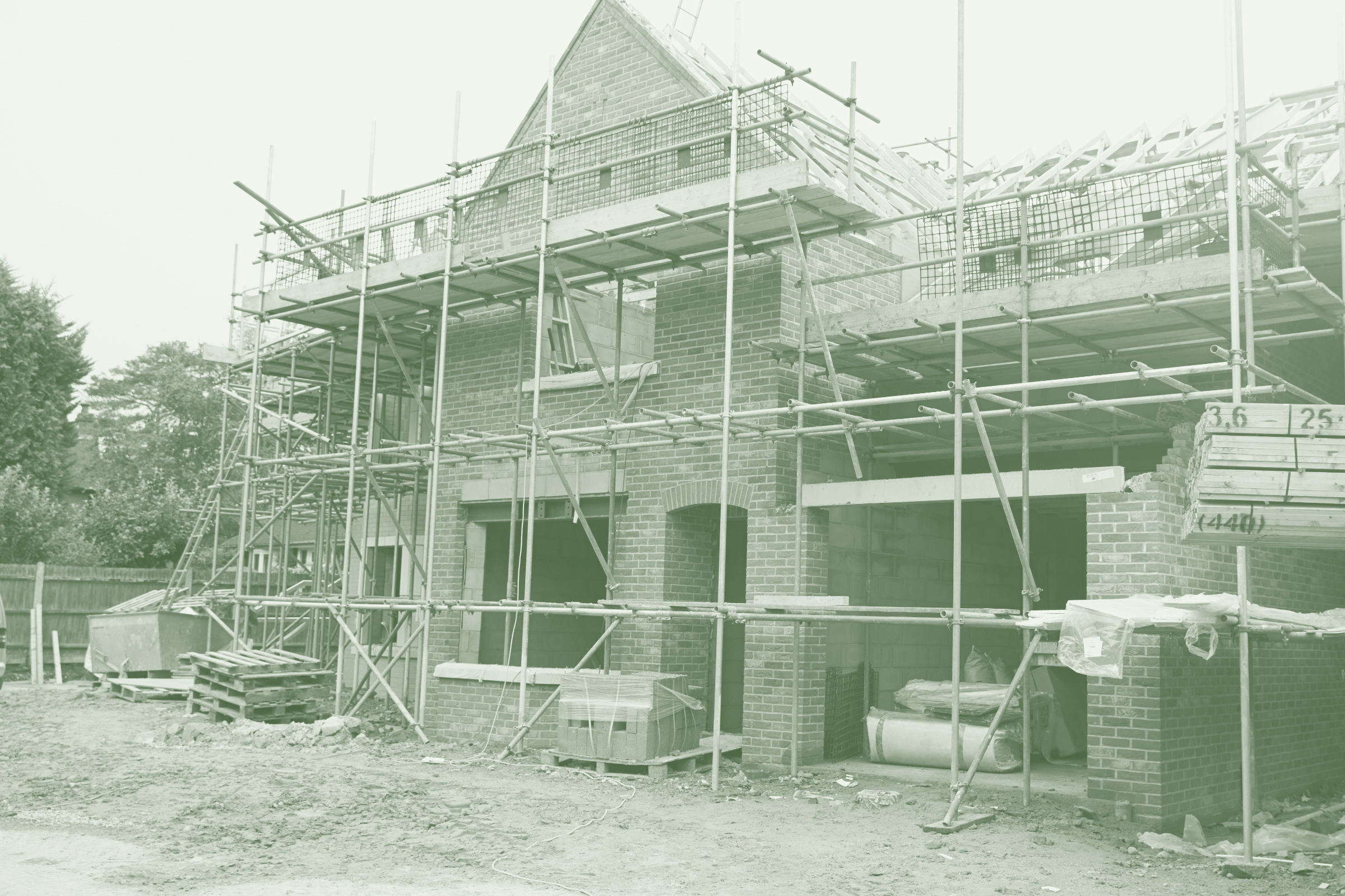 Residential development project under construction supported by development finance