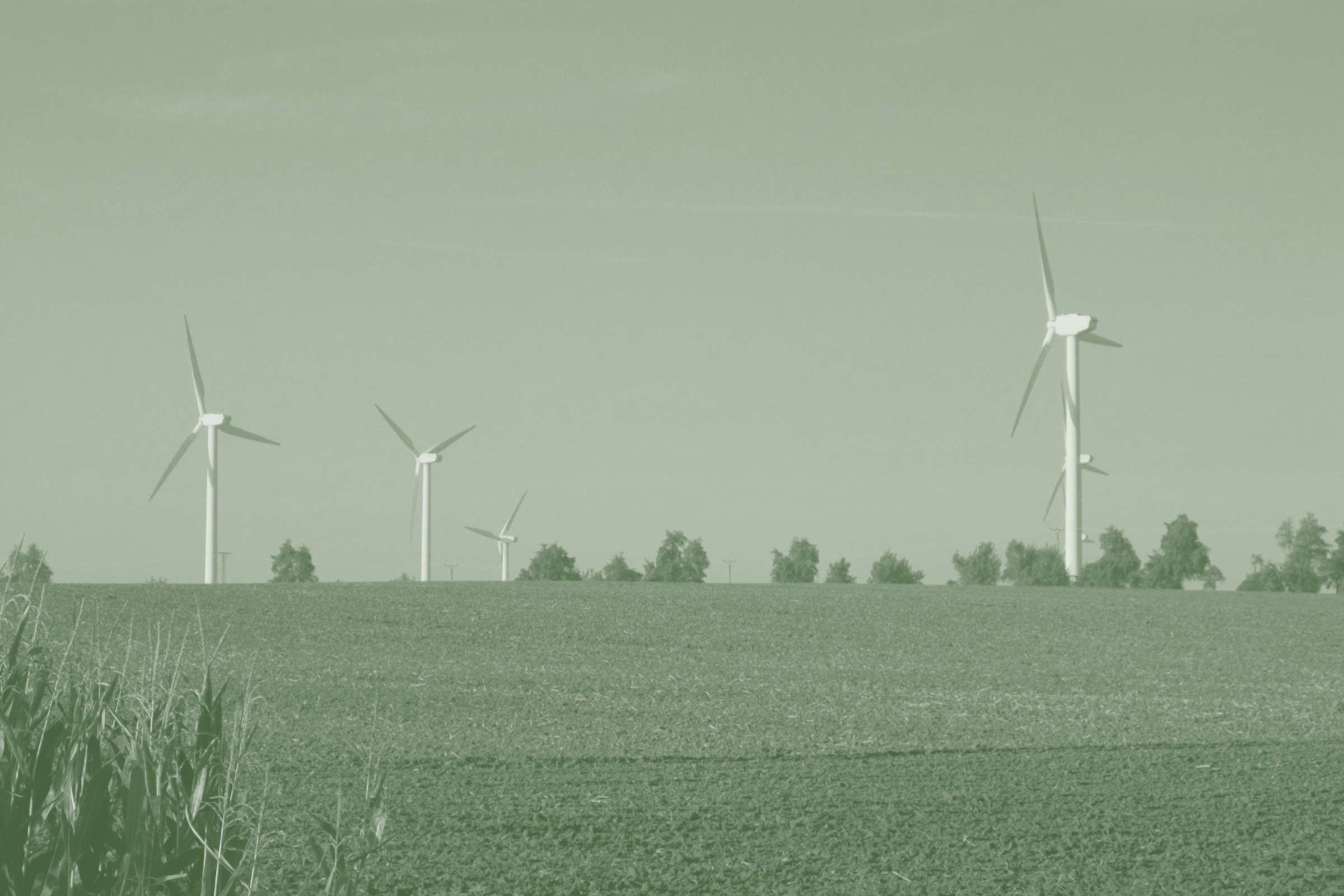 Renewable energy project with wind turbines supported by specialist sector finance