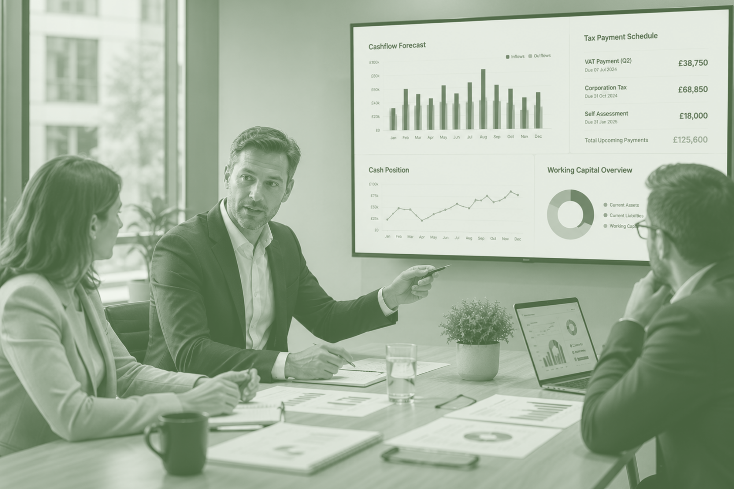 Finance meeting discussing business VAT & Tax Finance options