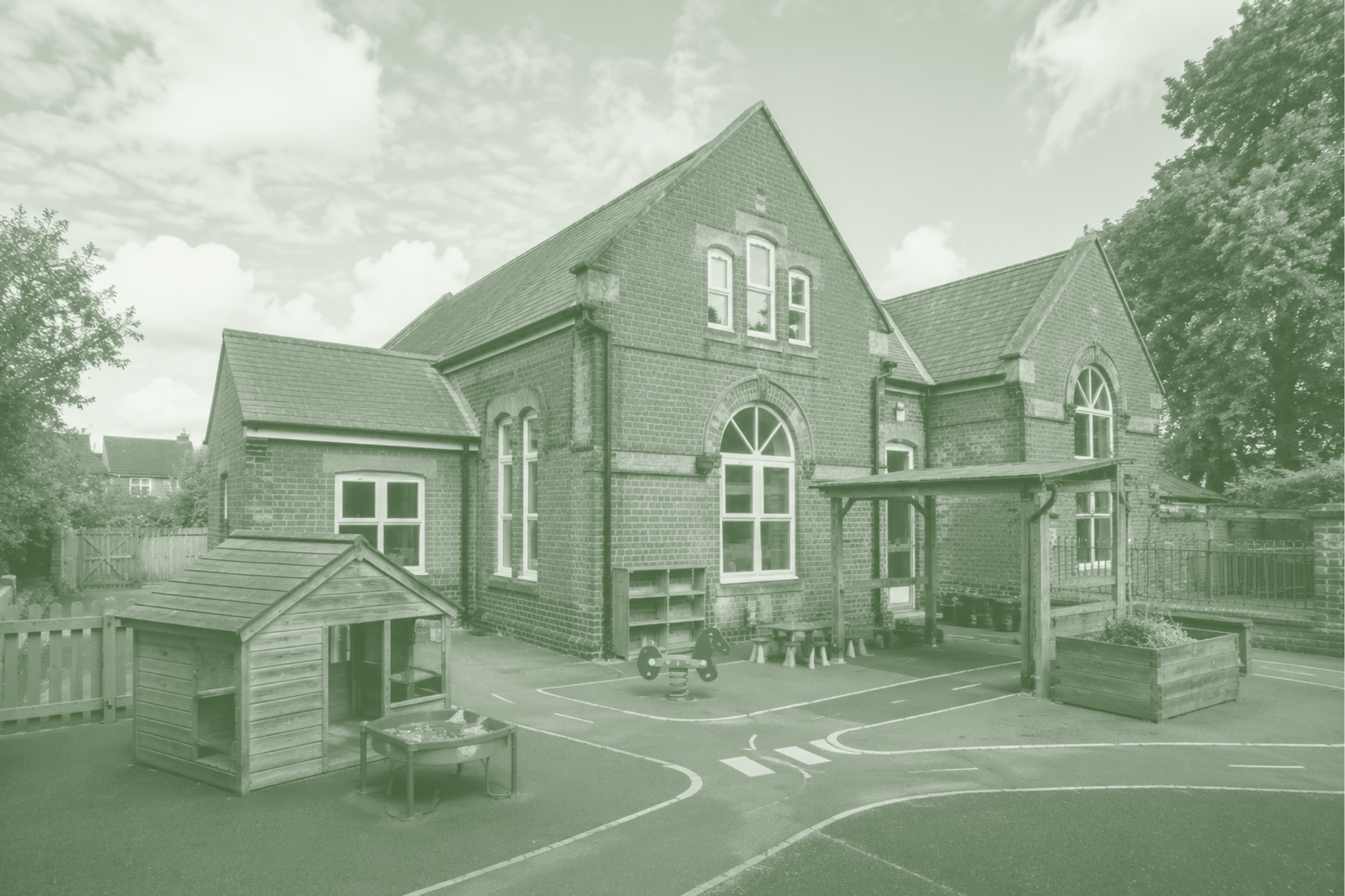 UK children's nursery premises with outdoor play facilities and purpose-designed early years learning environment.